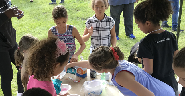 Kids make slime
