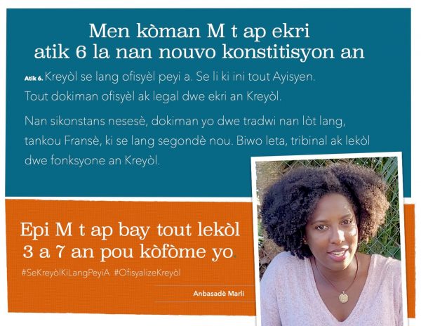 Atik 6 sou lang Kreyòl la. Men ki jan M t ap ekri l. 